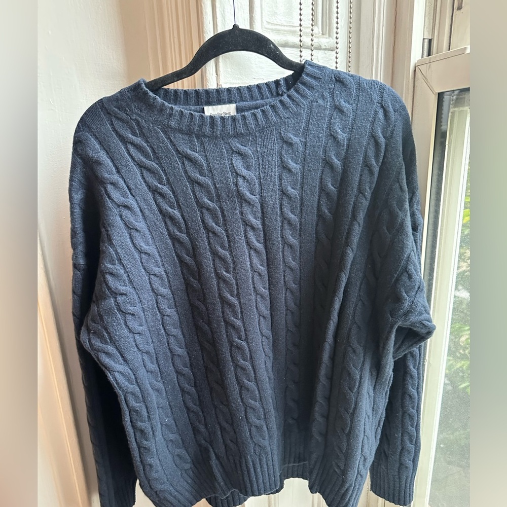 Aritzia Sunday Best wool cable knit crewneck
